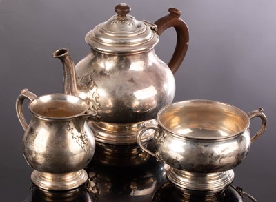 Lot 37 - A three-piece silver tea service, Charles &...