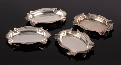 Lot 43 - A set of four silver ashtrays, John Collard...