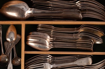 Lot 56 - A quantity of fiddle pattern silver flatware,...