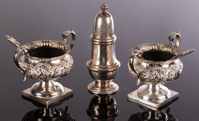 Lot 73 - A pair of Victorian silver open salts, TH,...