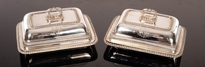 Lot 75 - A pair of George III silver entrée dishes,...