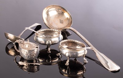 Lot 79 - A pair of George III oval silver salt cellars,...