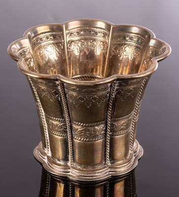 Lot 95 - A Danish silver vase of octofoil shape, S & M...