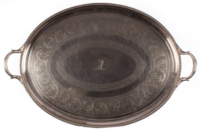 Lot 99 - A plated oval tray, Elkington & Co., with...