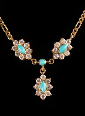 Lot 184 - A 14ct yellow gold curb link necklace with a...