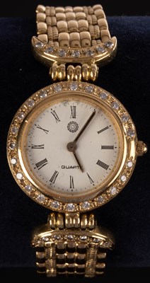 Lot 227 - An 18ct gold cased wristwatch, the dial with...