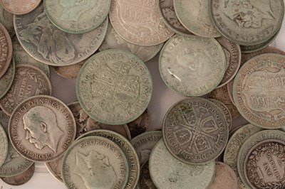 Lot 241 - A quantity of British pre 1947 silver coins,...