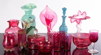 Lot 253 - A quantity of Cranberry and other glass