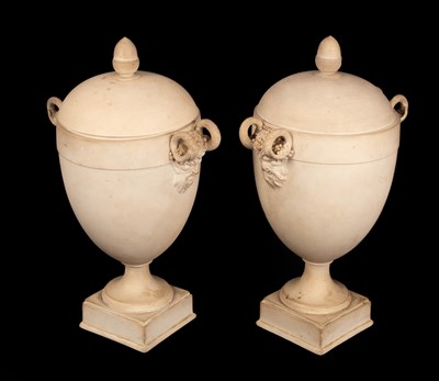 Lot 271 - A pair of Wedgwood white jasper Neoclassical...