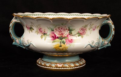 Lot 323 - A Royal Worcester twin-handled rose bowl with...