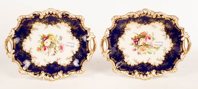 Lot 325 - A pair of English porcelain low rectangular...