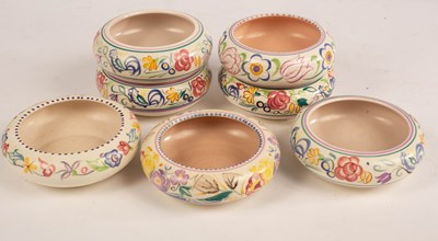 Lot 332 - Poole Pottery, seven 15cm posy dishes,...