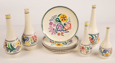 Lot 353 - Poole Pottery, six floral dinner plates, 23cm...