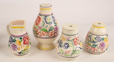 Lot 358 - Poole Pottery, three floral lamp bases, the...