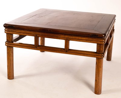 Lot 404 - A Chinese Huanghuali square table with...