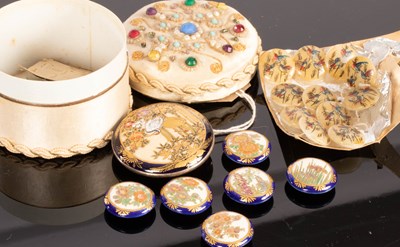 Lot 409 - Eight Japanese Meji period buttons, 5cm and...