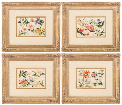 Lot 429 - Chinese School/A set of four Botanical...