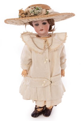 Lot 497 - A German DEP bisque head doll, with sleepy...