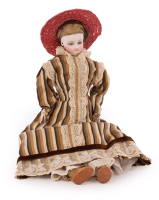 Lot 498 - A French pressed bisque head fashionable doll...