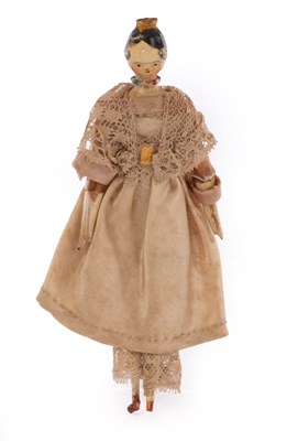 Lot 500 - An 18th Century English painted wooden dolls...