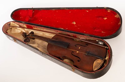 Lot 555 - A twin-back violin bearing a label Gnari...