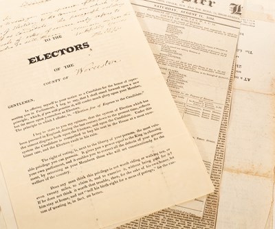 Lot 570 - A collection of broadsides relating to voting...