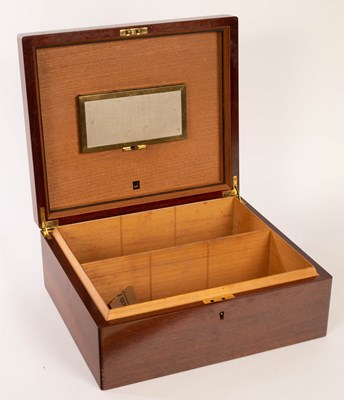 Lot 645 - A mahogany cedar lined cigar humidor by...