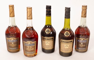 Lot 676 - Cognac Martell VS, five 70cl bottles