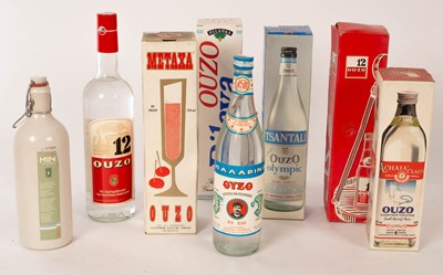 Lot 678 - Spirits, eight bottles of Ouzo including five...