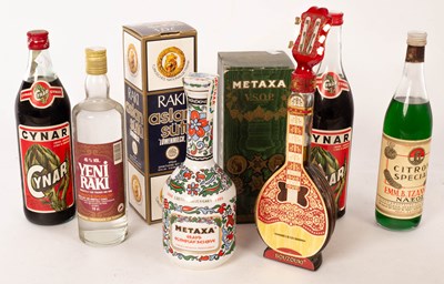 Lot 679 - Spirits, eight bottles including; Metaxa Grand...