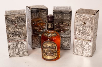 Lot 680 - Whisky; four bottles of Chivas Regal 12 year...