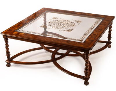 Lot 721 - A large glass top coffee table by Jonathan...