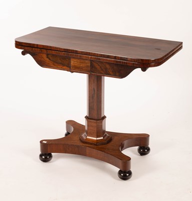 Lot 729 - A William IV rosewood card table, the...