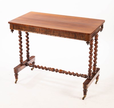 Lot 750 - A Victorian rosewood side table on twist...