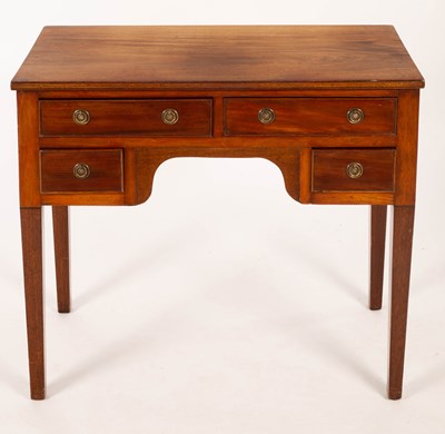 Lot 805 - A 19th Century mahogany kneehole table, fitted...