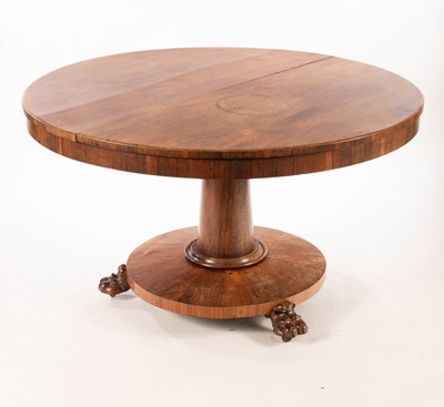 Lot 822 - A Regency style rosewood circular breakfast...