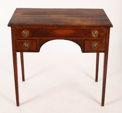 Lot 832 - A late 18th Century oak tea table, fitted a...