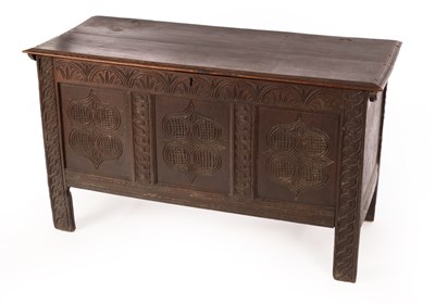 Lot 847 - A late 17th Century oak coffer with...