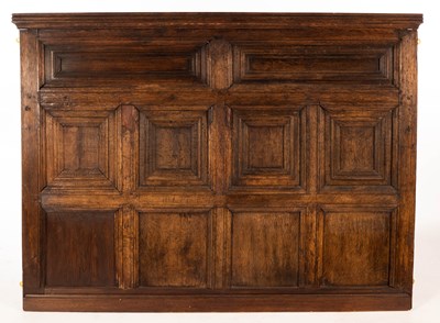 Lot 848 - An early 18th Century carved oak panel set ten...