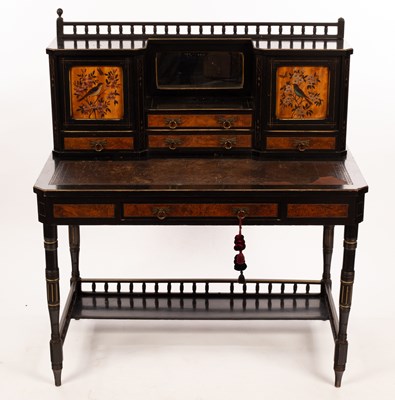 Lot 893 - A Victorian Aesthetic Movement writing table,...