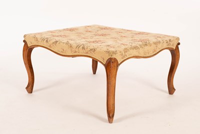 Lot 896 - A Victorian walnut square stool with...