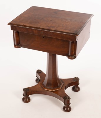 Lot 899 - A George IV mahogany work table on an...