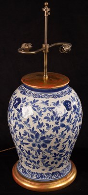 Lot 918 - A Chinese style pottery lamp base, 68cm high