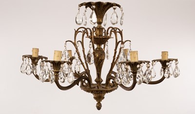 Lot 921 - An early 20th Century gilt metal six-light...