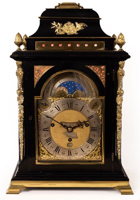 Lot 945 - A George III ebony veneered, eight-day,...