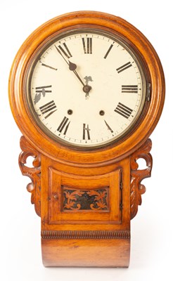 Lot 951 - An American walnut wall clock with 8-day...