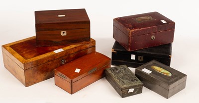 Lot 961 - Seven Victorian and later work boxes,...