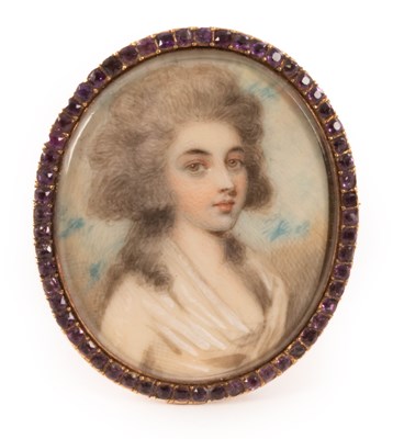 Lot 1032 - Follower of Plimer/Portrait Miniature of a...