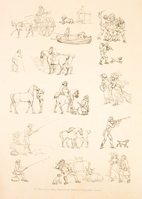 Lot 1069 - Thomas Rowlandson/Outlines of figures,...