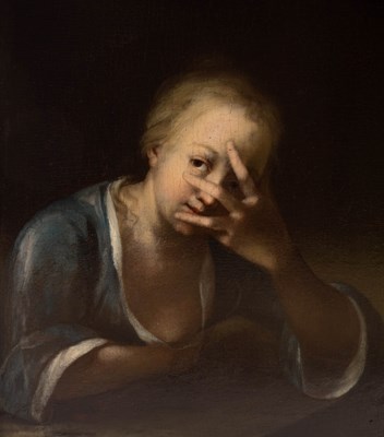 Lot 1150 - Dutch School, 18th Century/Woman Peering...